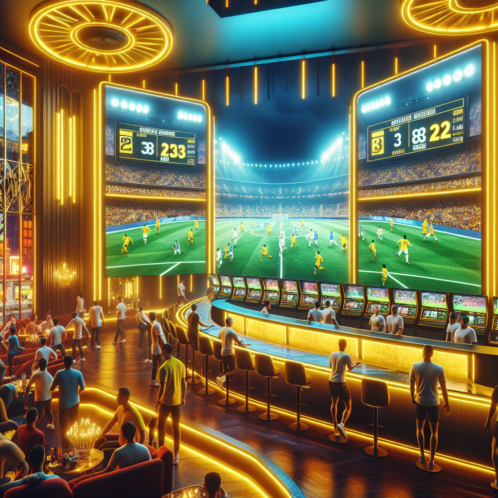 Casa de apuestas DoradoBet en Lima con entusiastas celebrando apuestas deportivas en vivo